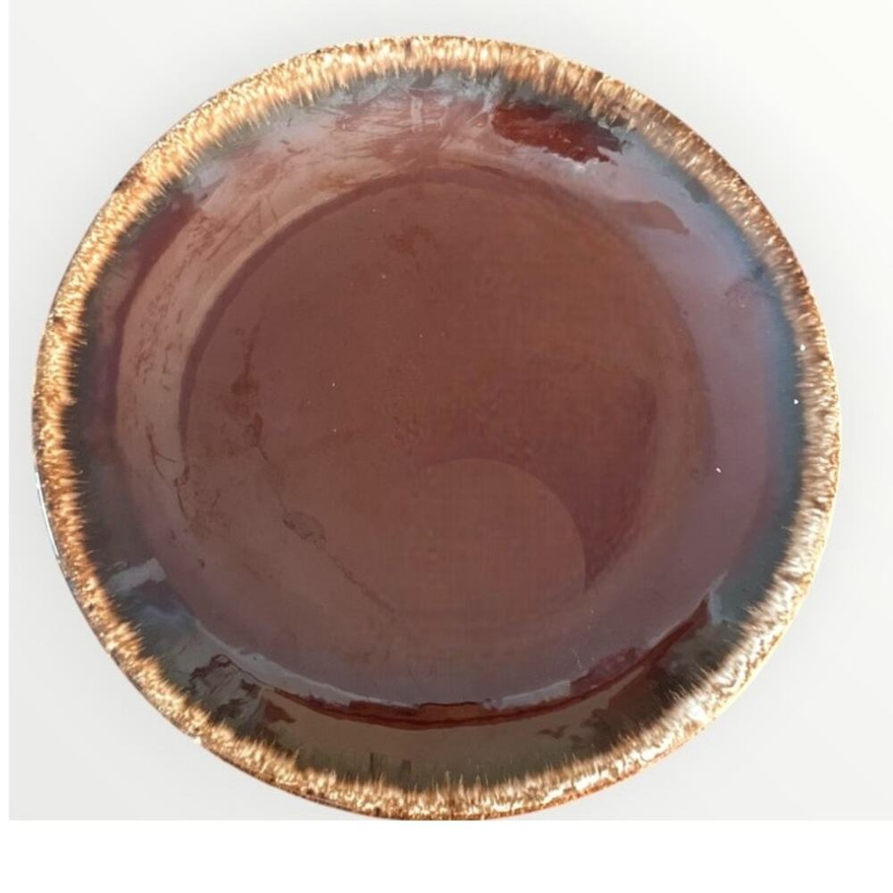 Hull Brown Drip Dinner Plate | 10.5" | Oven Proof | EUC